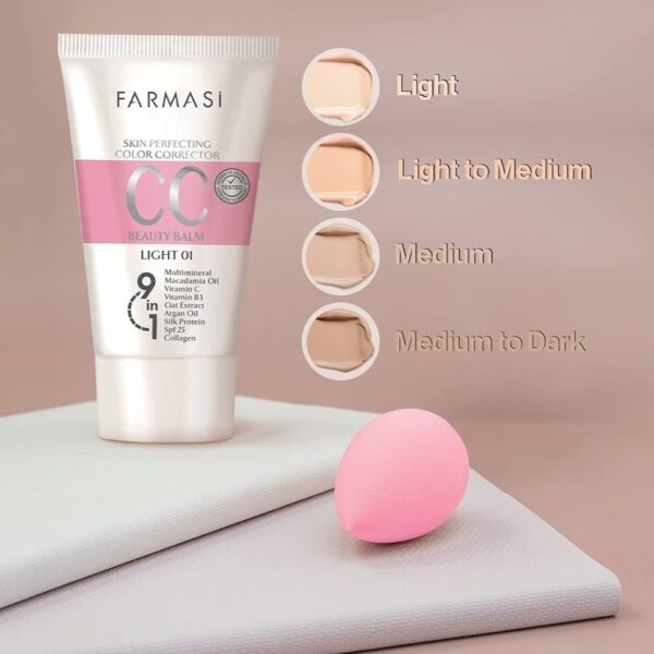 سی سی کرم ۹ در ۱ فارماسی شماره ۰۲ رنگ روشن تا متوسط حجم ۵۰ میلی‌لیتر SPF25 - تصویر 2